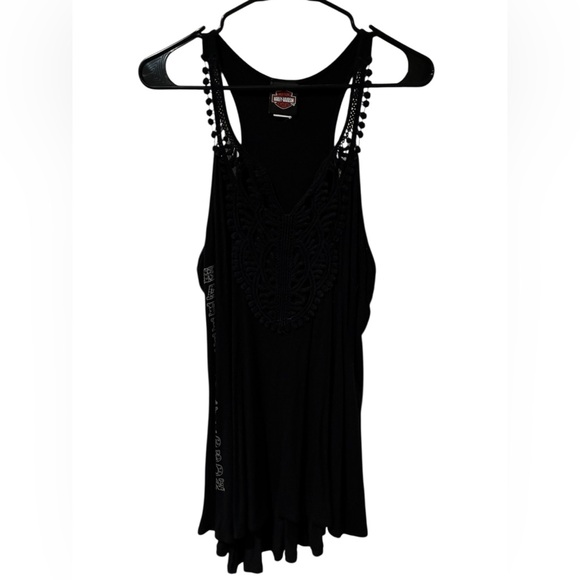 Harley-Davidson Women's Black Crochet w/ Netting Detail Top EXCELLENT CONDITION - Picture 11 of 14